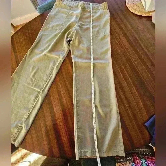 Olsen Anna Khaki Flat Front Wide Leg High Waist Pull On Trouser Sz M/10 NWOT - Picture 10 of 13